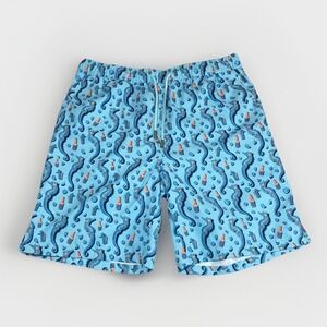 Peter Millar Seaside Collection Men's Swim Trunks 7" Inseam  Size M Seahorse AOP